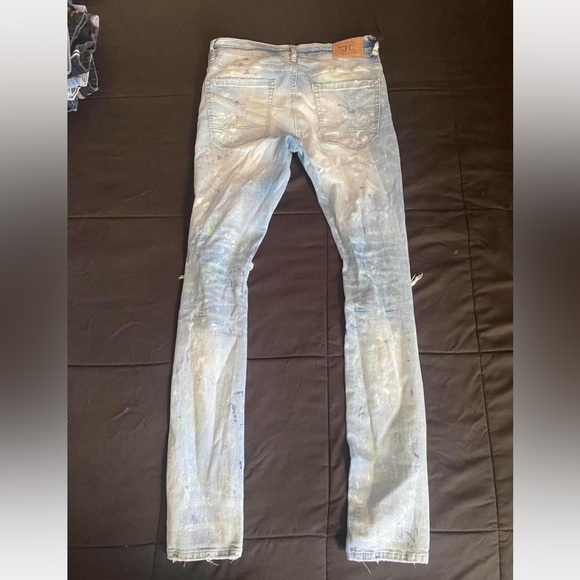 Jordan Craig Light Blue Distressed Skinny Jeans (Size: 32x34) - Picture 2 of 3
